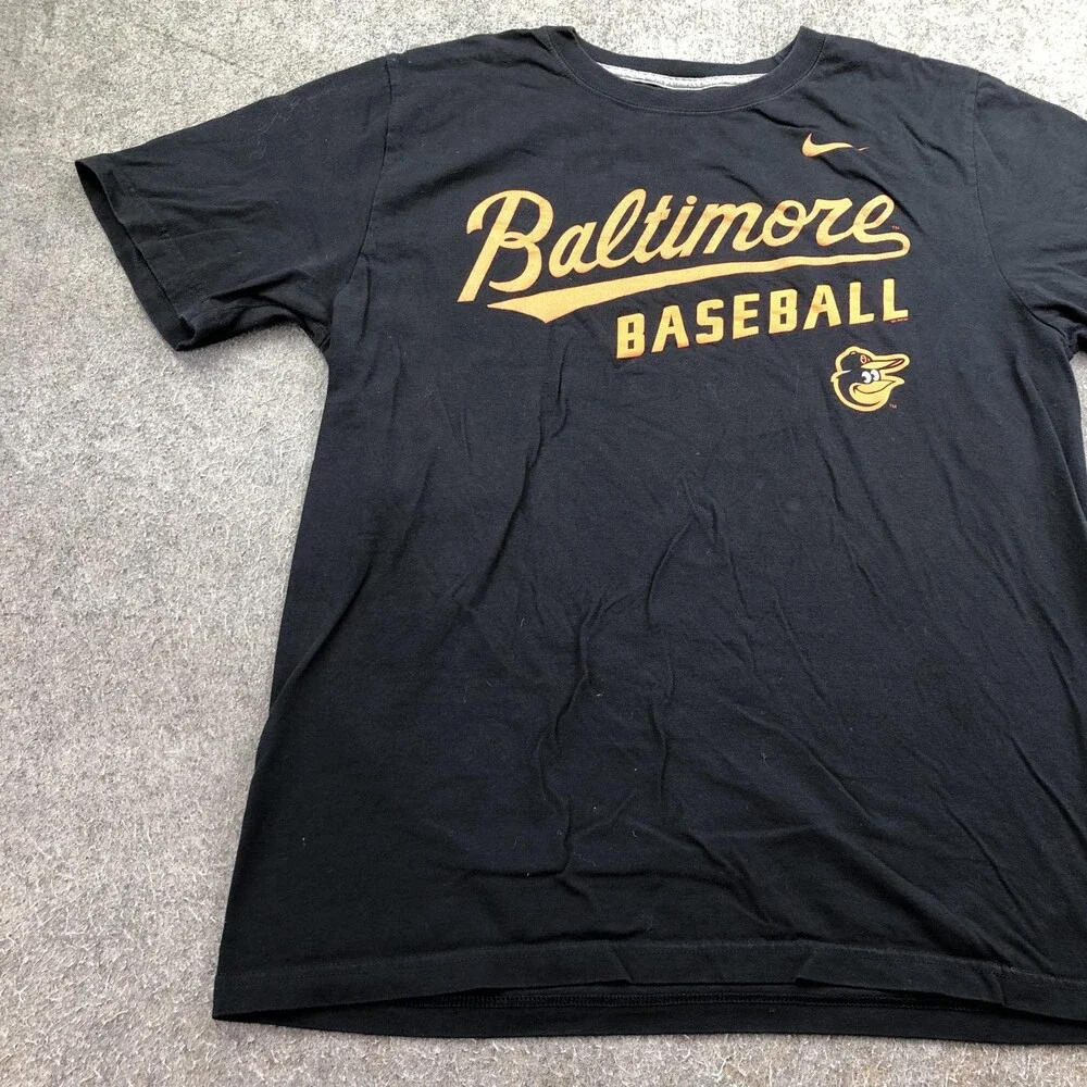 Baltimore Orioles Shirt Mens Large Black MLB Baseball Nike Team Graphic Tee